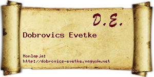 Dobrovics Evetke névjegykártya